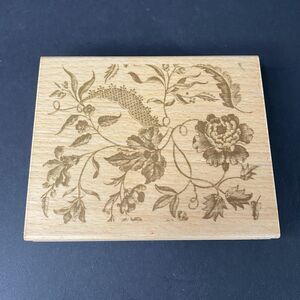 All Night Media X-Large Wood Mounted Rubber Stamp Floral and Botanical Design